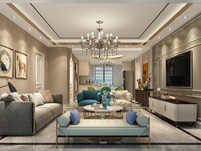 中长花园140㎡三居室轻奢风格装修案例