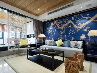 建邦华庭三居135平中式风格装修案例