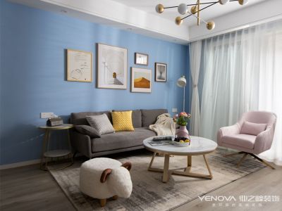 领秀翡翠湾102㎡现代北欧风格两居室装修案例
