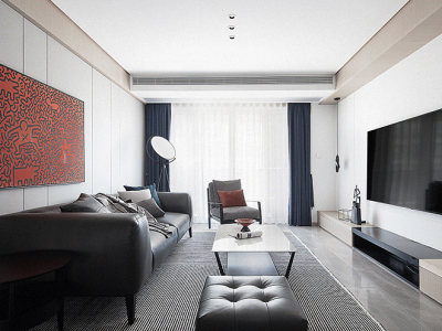 大合华府现代风格144平米三居室设计效果图案例