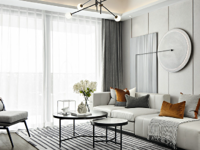 馨河怡景现代风格128平米三居室设计效果图案例