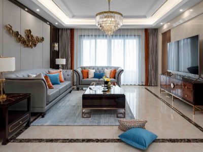 绿海云天135㎡三居室新古典风格装修案例