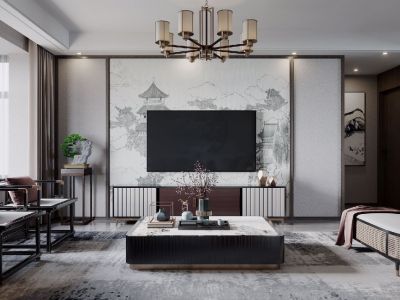 盛世中央公馆152平米中式四居装修案例