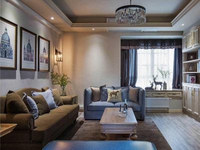 美的翰城三居124平美式风格装修案例