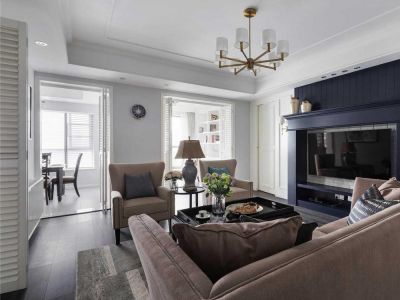 富兴悦府四居133平美式风格装修案例