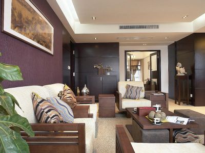 金富湘江悦城三居125平中式风格装修案例