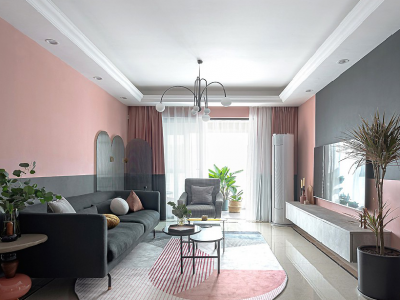 盛天东郡87㎡二居室北欧风格装修案例