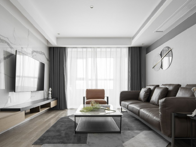 大唐印象110㎡三居室现代风格装修案例