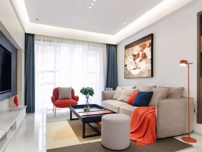 100平三居室现代风格装修案例