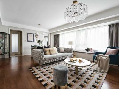 万科鹿特丹110㎡美式风格三居室装修案例