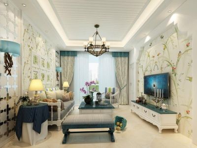 安泰华庭181平米四居室田园风格装修效果图