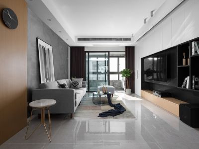 润城时尚简约142平米三室两厅装修案例