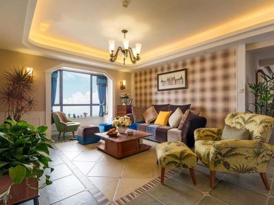 恒隆御雅园乡村田园风130平米三室两厅装修案例