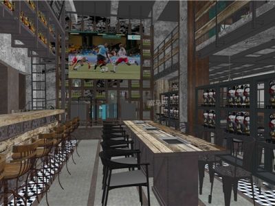 232平米Bone烤肉店工业风格装修案例