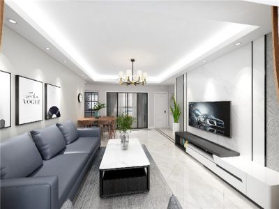 远洋荣域108㎡三居室现代风格装修案例