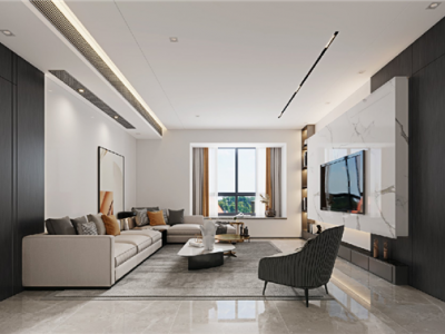 枫丹丽城120㎡三居室现代风格装修案例