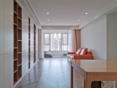 龙泽书苑现代风格95平米二居室装修案例