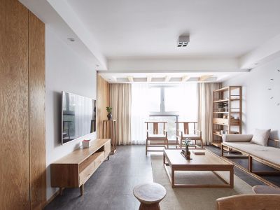 路劲御城二期原木简约风142平米三室两厅装修案例