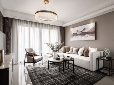 和昌鸿景园现代中式141平米三室两厅装修案例