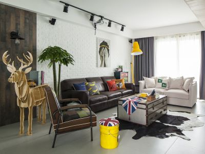 中成皇家花园混搭风格141平米三室两厅装修案例