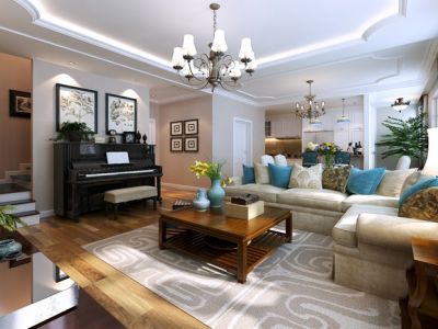 阅海壹号院140平米美式风格装修案例