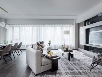 滨江御景现代风格150平米装修案例