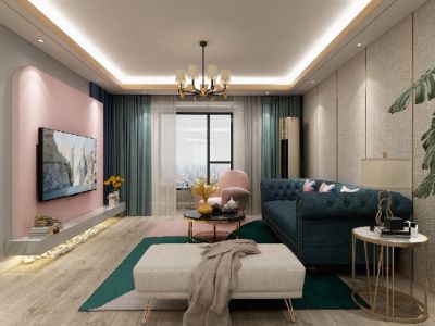 宏泰水岸花都混搭风格三居装修案例