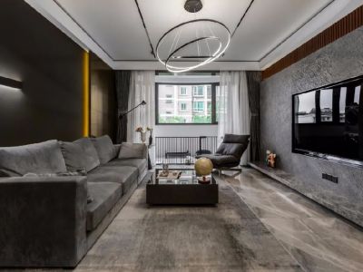 半山府邸现代风格105平米三居室设计效果图案例