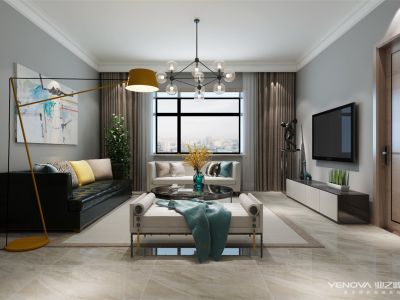 拉菲香榭150㎡三居现代简约装修案例