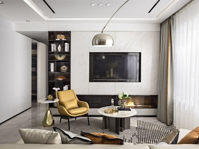 荣盛幸福大道126㎡现代简约风三居室装修案例