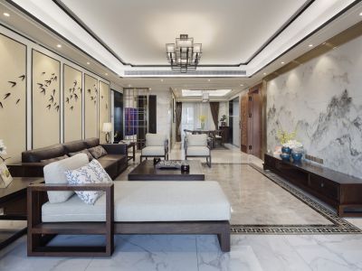 恒生光合城中式风格145平米四室两厅装修案例