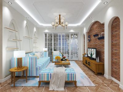 正商城地中海风格142平米四室两厅装修案例