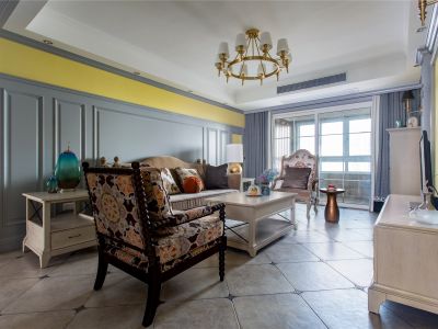 君河湾田园美式风141平米三室两厅装修案例