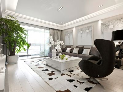 保利建业香槟国际现代简约风141平米三室两厅装修案例