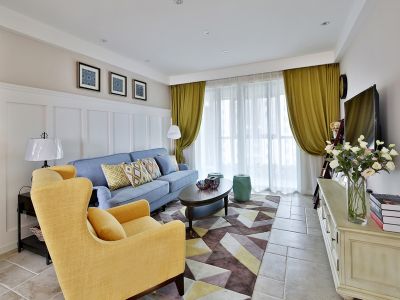 偃师建业森林半岛美式风格140平米三室两厅装修案例