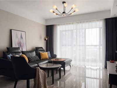 丽都世家122平三居室北欧极简风格装修案例