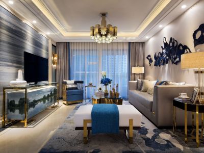 滨江御景现代风格127平米装修案例