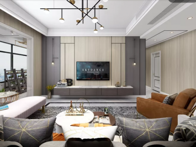 祥联·大河铭著136㎡现代轻奢风三室两厅装修案例