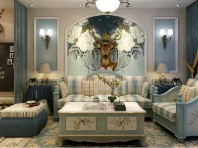 三盛颐景蓝湾97㎡地中海风两室两厅装修案例