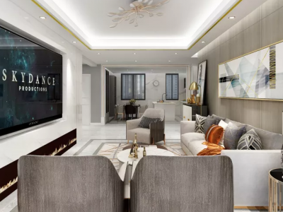 太湖·国府壹号100㎡现代简约三居室装修案例