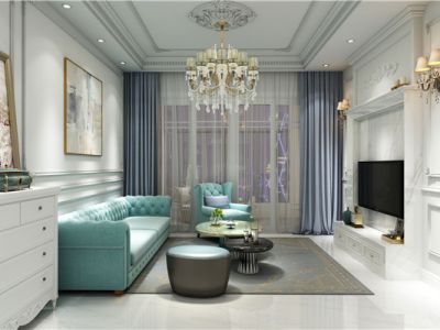 龙岗大唐果90平二居室欧式风格装修案例