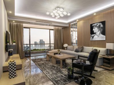 正黄翡翠堂现代风格104平米装修案例