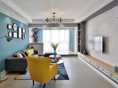 秀月麒林86平米三居室北欧风格装修案例