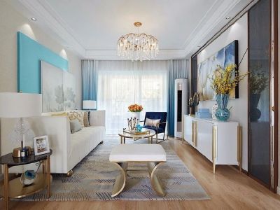 时代峯汇120平三居室现代轻奢装修案例