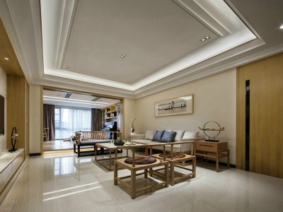 偃师建业森林半岛现代中式140平米三室两厅装修案例