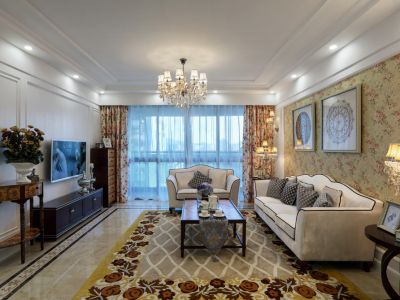 保利建业香槟国际英式田园141平米三室两厅装修案例