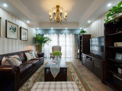 美景九悦山美式风格141平米三室两厅装修案例