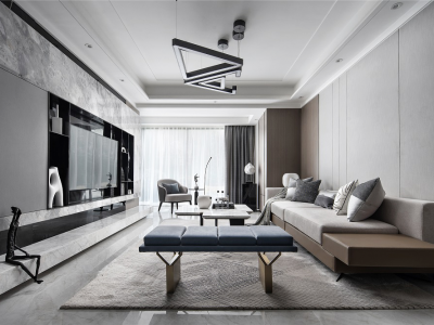 建业定鼎府时尚现代风149平米三室两厅装修案例