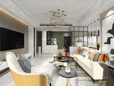 风尚米兰135平现代简约三居室装修案例