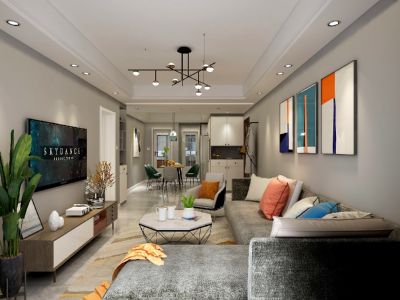 美的城96平北欧二居装修案例